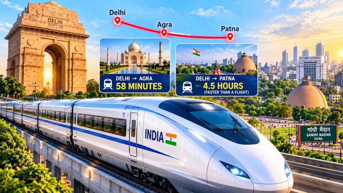 दिल्ली-वाराणसी-पटना बुलेट ट्रेन कॉरिडोर ने पकड़ी रफ्तार, NHSRCL ने रेल मंत्रालय को सौंपी DPR