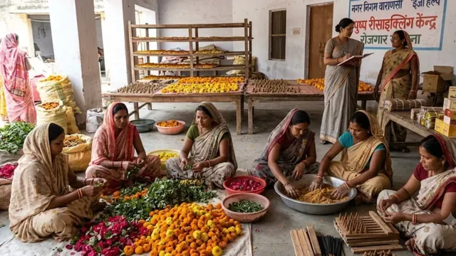 वाराणसी में मंदिरों के चढ़ावे से बनेगी अगरबत्ती, 80 महिलाओं को मिला रोजगार